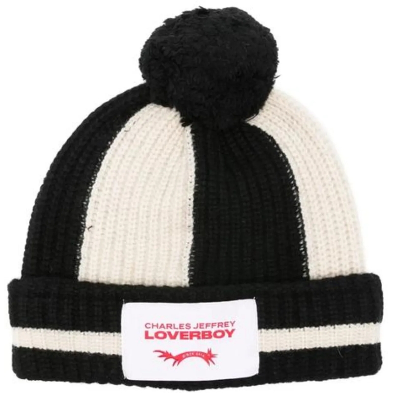 CHARLES JEFFREY LOVER BOY  POMPOM BEANIE BLACK schwarz