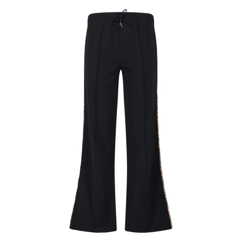 Burberry  Flared Trousers With Drawstring Waistband Black