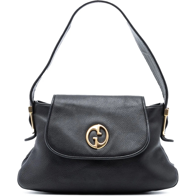 Gucci Schultertasche Leather 1973 Shoulder Bag schwarz