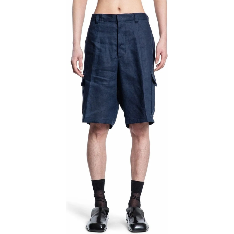 Prada Stoffshorts Prada Linen Bermuda blau(Image 2)