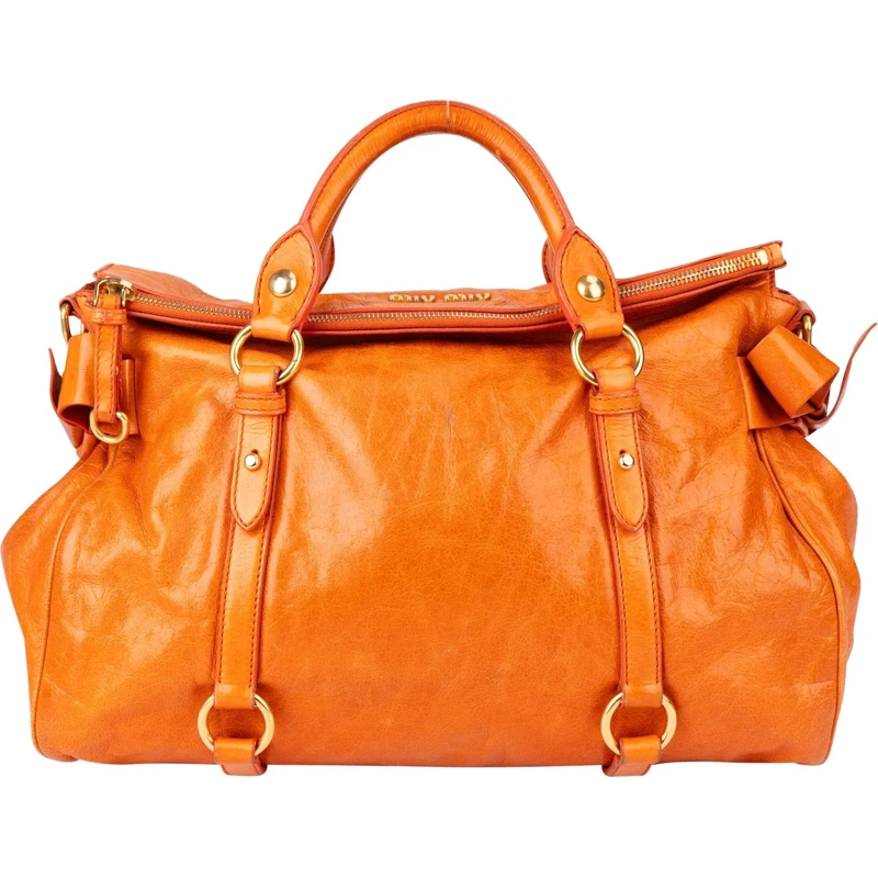 Miu Miu Tote Miu Miu Orange Vitello Lux Satchel City Handbag orange