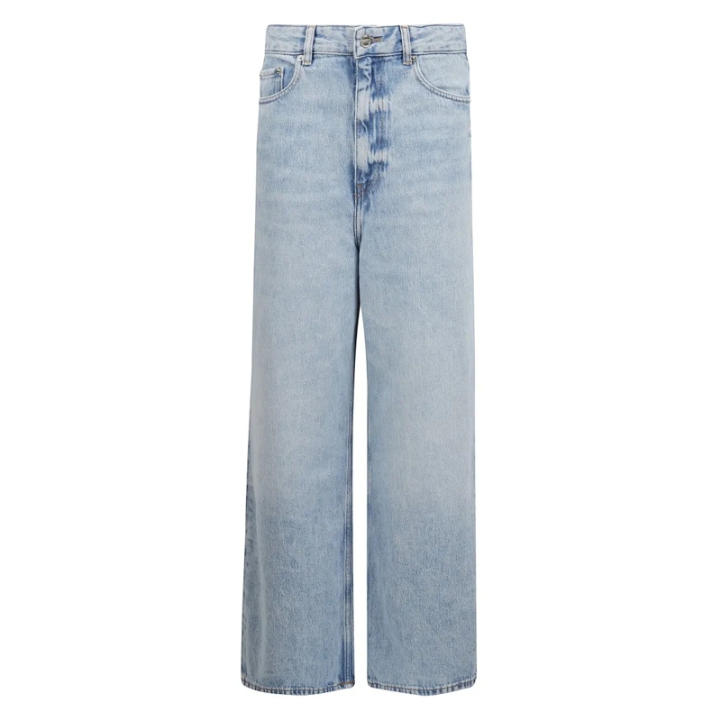 GANNI Jeans Wide-Leg Five-Pocket Jeans White