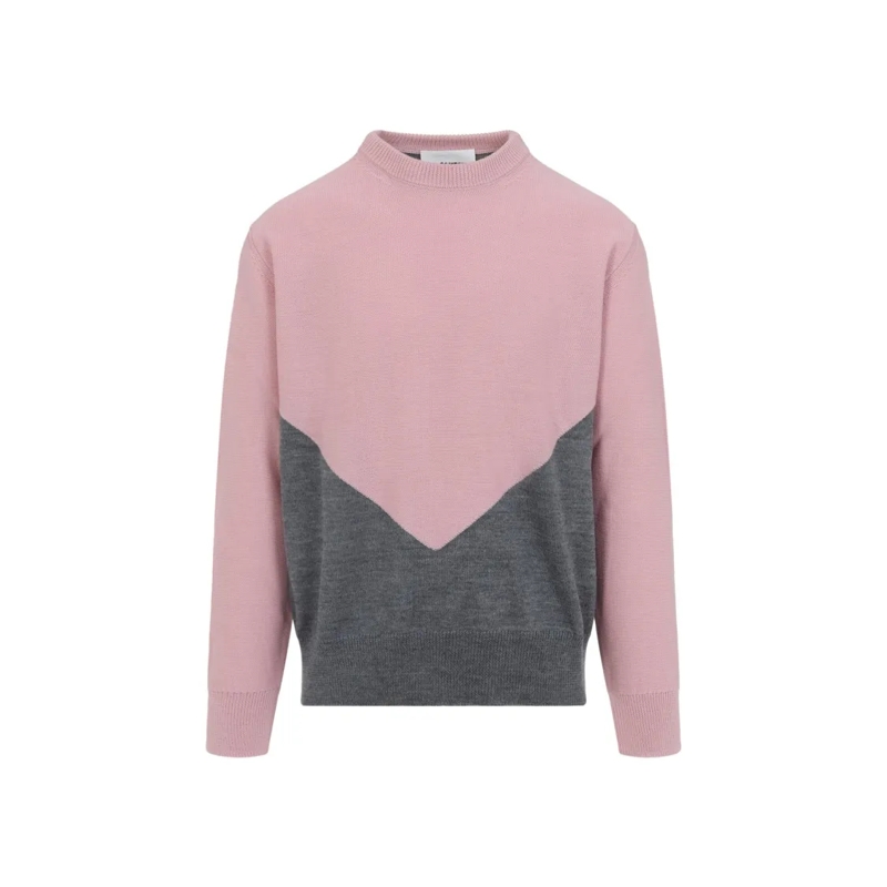 Jil Sander Trui High Neck Color-Blocked Sweater With Chevron Desig Multicolor