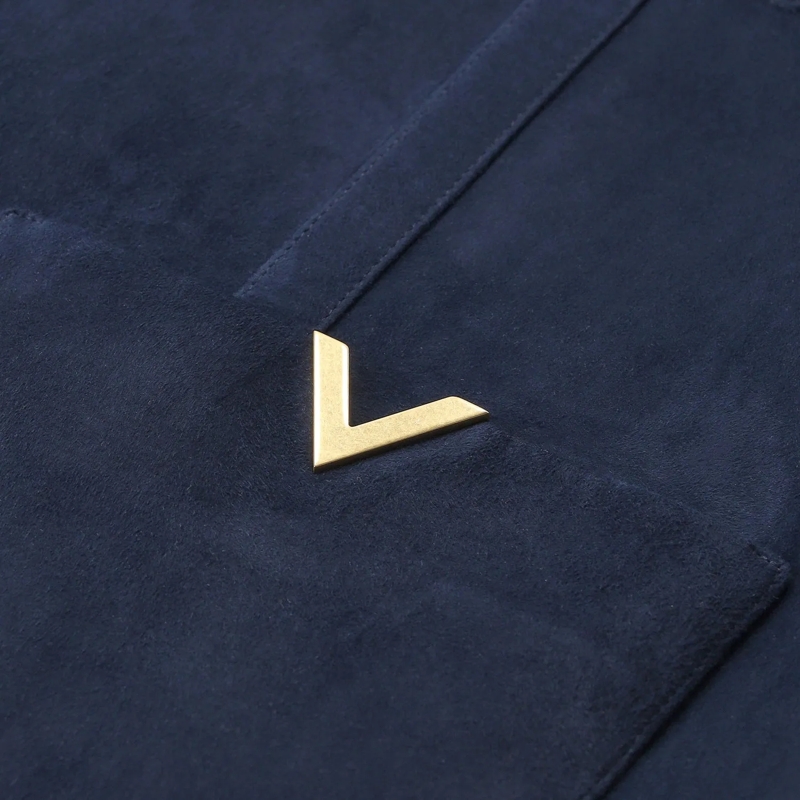 Valentino Garavani Übergangsjacke Jacke aus Veloursleder dunkelblau(Image 6)