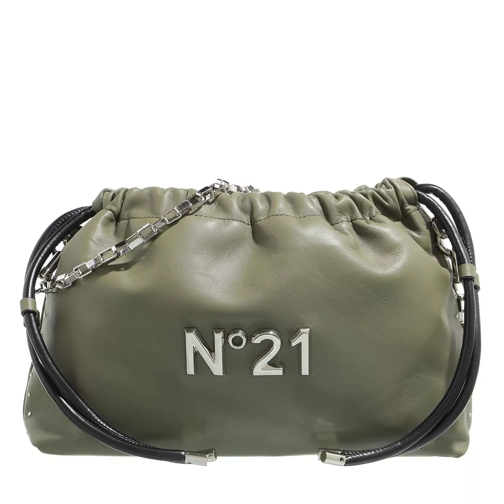 N°21 Eva Nappa Studs Military Green Bucket Bag