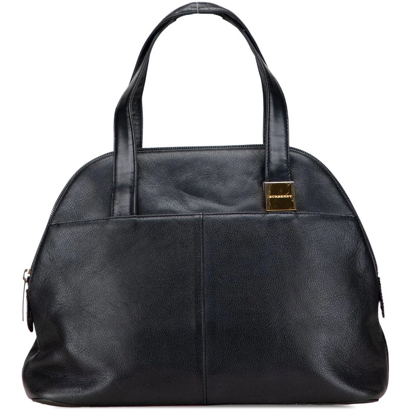 Burberry Tote Leather Dome Handbag schwarz