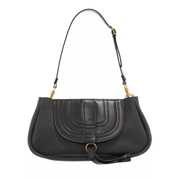 CHLOE Medium Marcie Calfskin Leather Satchel Bag Black