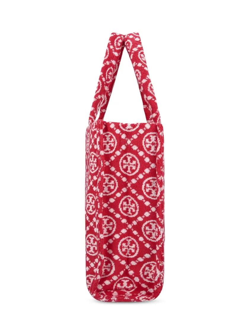 Thumbnail - Tory Burch Shopper & Totes - T-Monogram' Terrycloth Tote Bag – Red - Gr. unisize - in Rot - für Damen