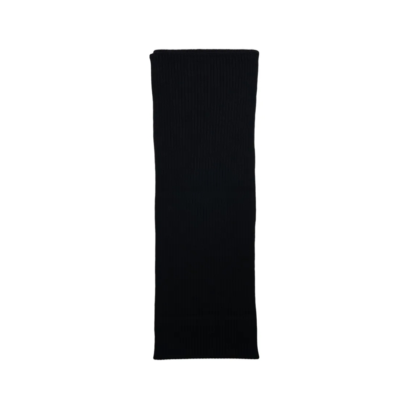 Kangra Lichtgewicht Sjaal Fine Ribbed Wool Scarf With Rectangular Design Black