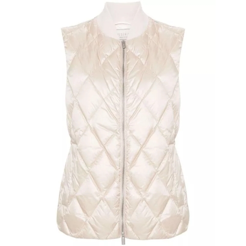 Peserico Bead-Embellished Puffer Vest Neutrals 