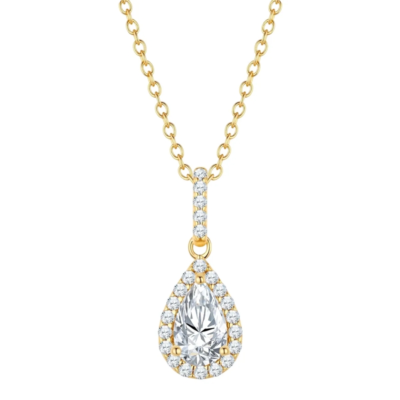 Glanzstücke München Mittellange Halskette Kette mit Anhänger Sterling Silber gelbgold Zirkon gold