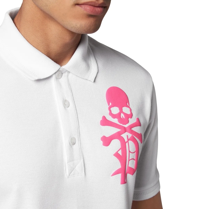 Philipp Plein Top Poloshirt Skull&Bones weiss(Image 6)