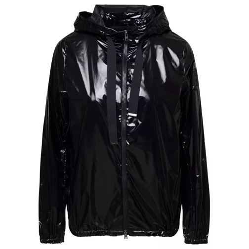 Herno Black Gloss Cape Hooded Jacket In Polyester Black 
