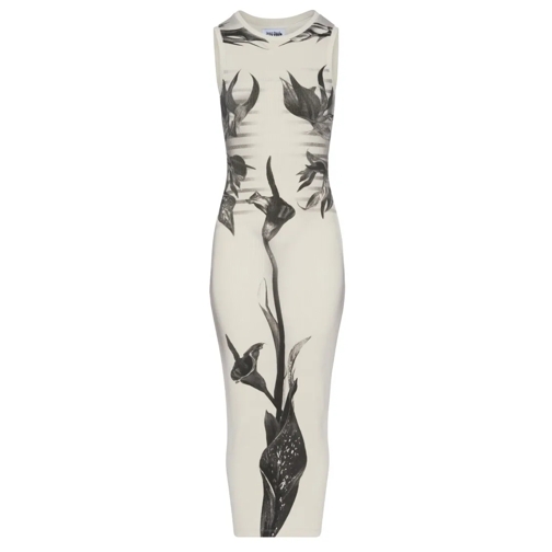 Jean Paul Gaultier  Black/White Floral Maxi Dress White