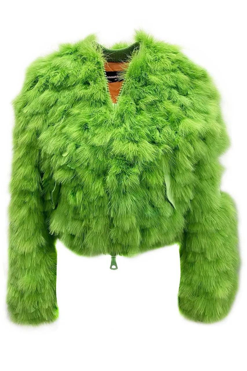 Thumbnail - Dsquared2 - Dsquared2 Feathers Bomber Jacket - Größe 40 - green