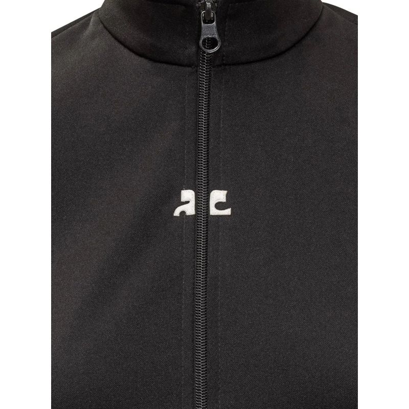 Courrèges T-shirt T-shirt nera Courreges con zip schwarz(Image 3)