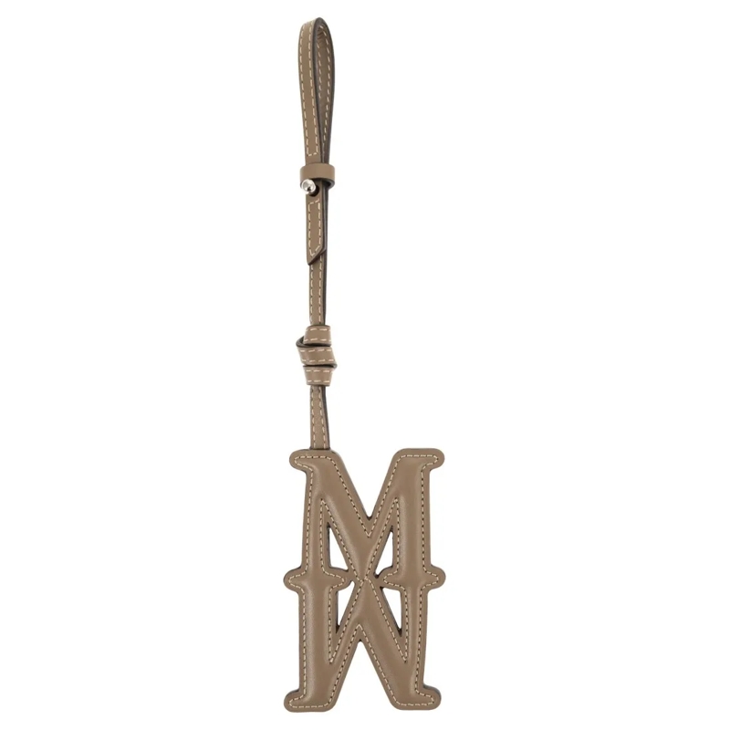 Max Mara  Mxalacca - Leather Keyring With Logo Neutrals