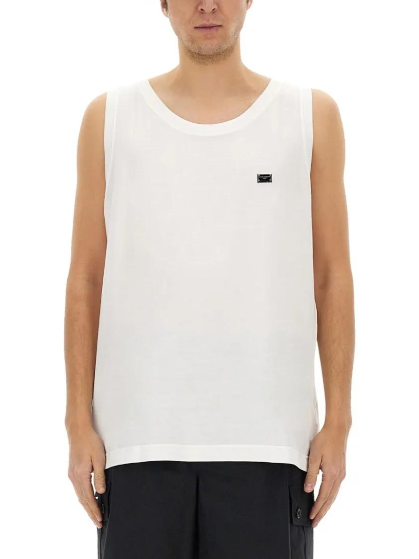 Thumbnail - Dolce&Gabbana - Cotton "Over" Tank Top - Größe S - weiß