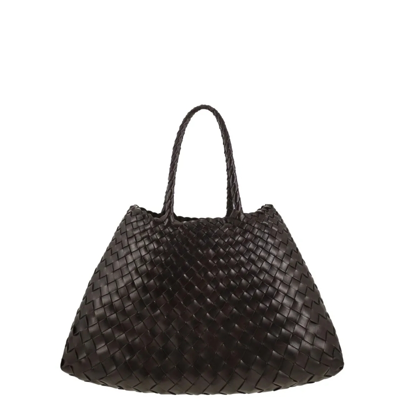 DRAGON DIFFUSION Tote Santa Croce Small - Woven Leather Bag Black