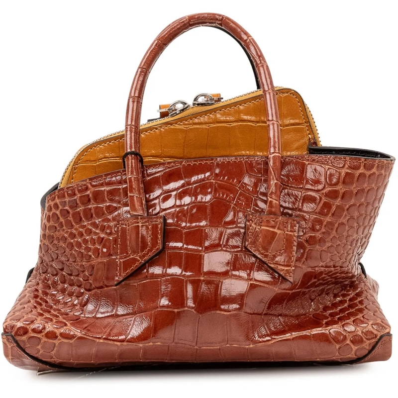 The Attico Tote Borsa La Passeggiata Mini con Motivo Coccodrillo braun(Image 4)