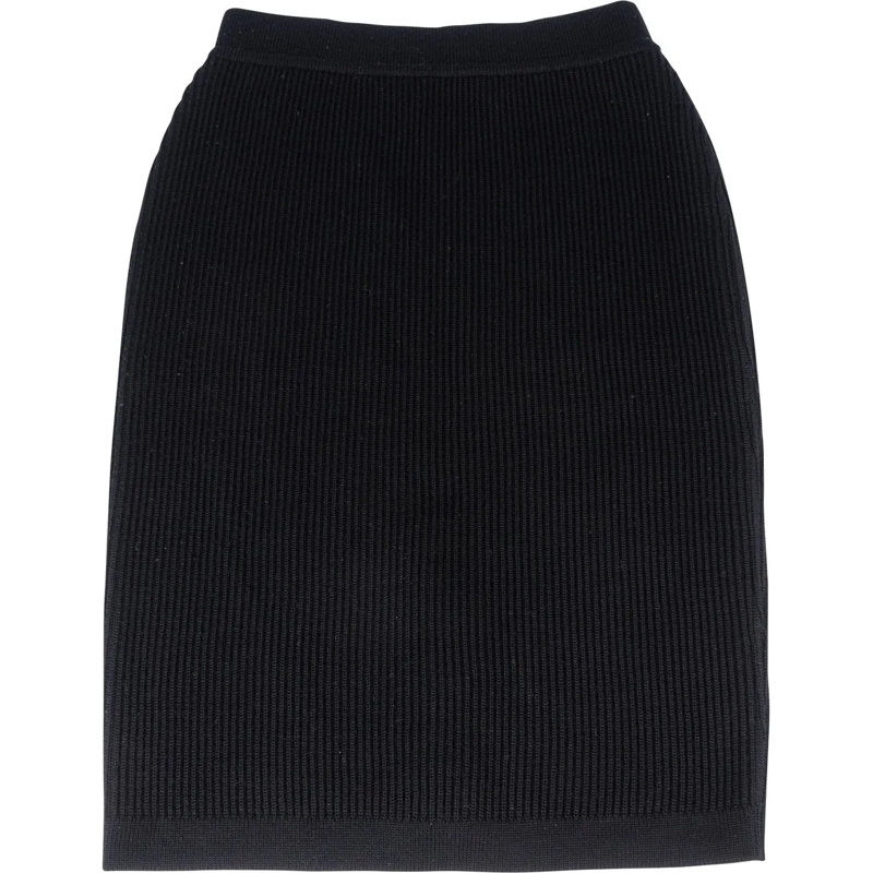 Chanel Midirock Chanel Elastic Wool Skirt (DE38 / FR40) schwarz