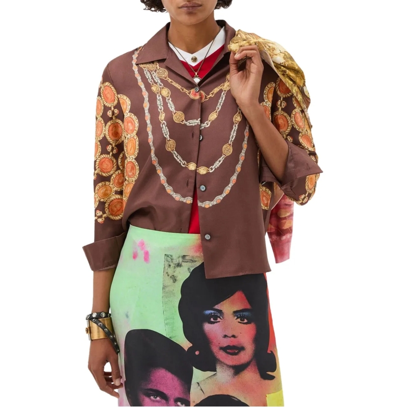 Versace Chemisier Shirts Brown braun(Image 3)
