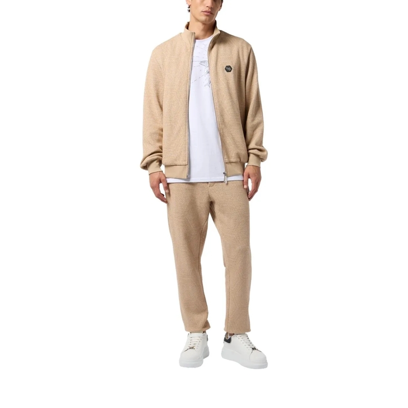 Philipp Plein Blouson Jacquard Tracksuit Jacket Monogram beige(Image 2)