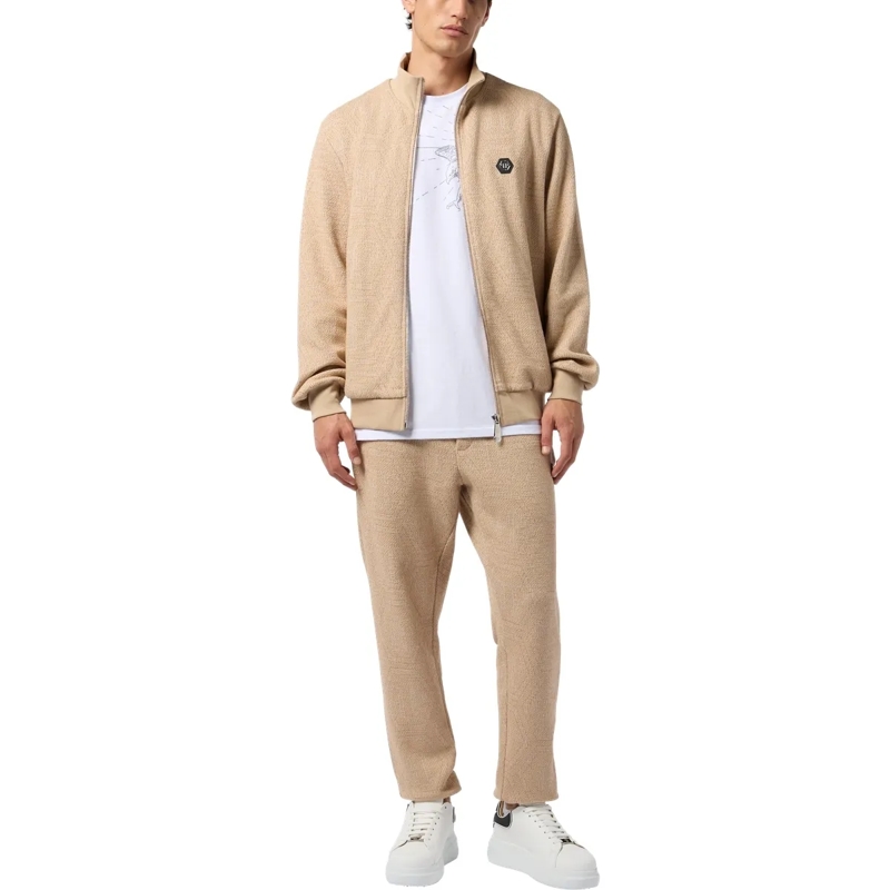 Philipp Plein Daunenjacke Jacquard Tracksuit Jacket Monogram beige(Image 4)