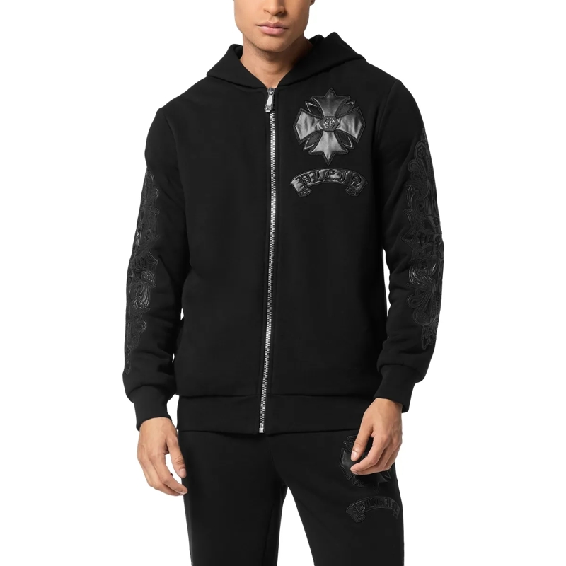 Philipp Plein Top Hoodie Sweatjacket Chrome schwarz(Image 3)
