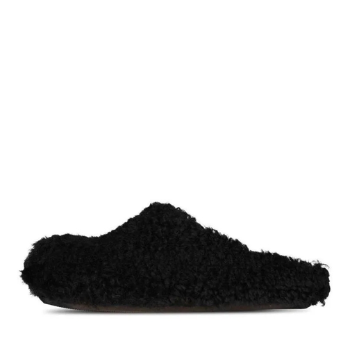 Marni Pantoletten aus Shearling Schwarz Slip-in skor