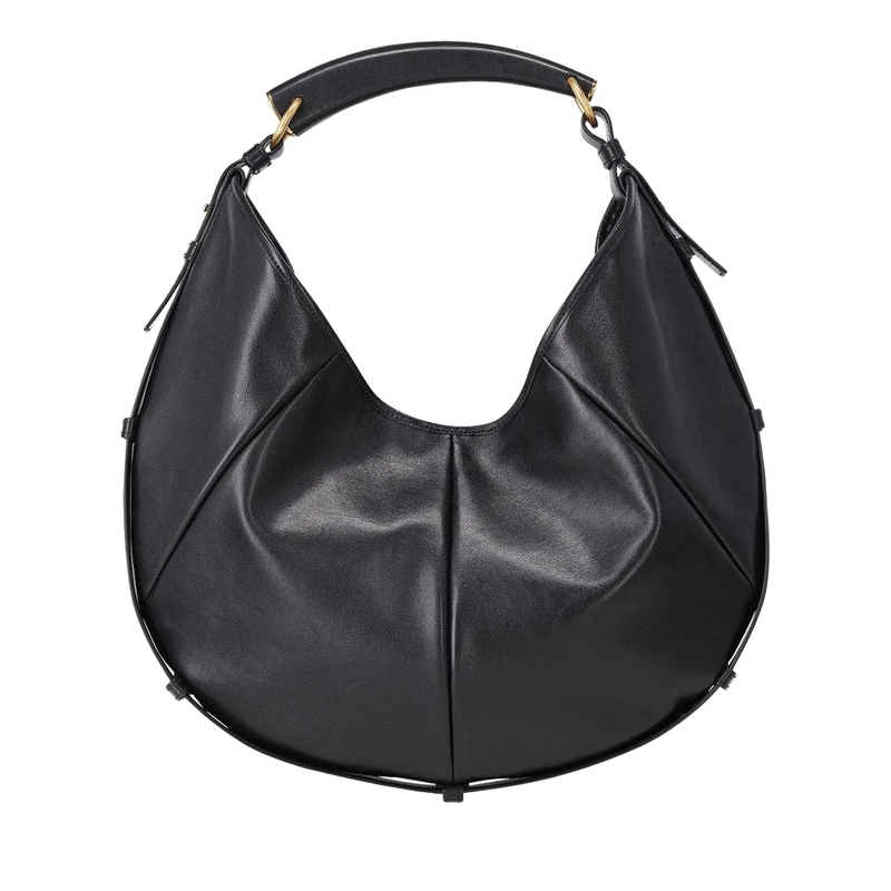 Saint Laurent Hobo Bag Schultertasche aus Leder schwarz