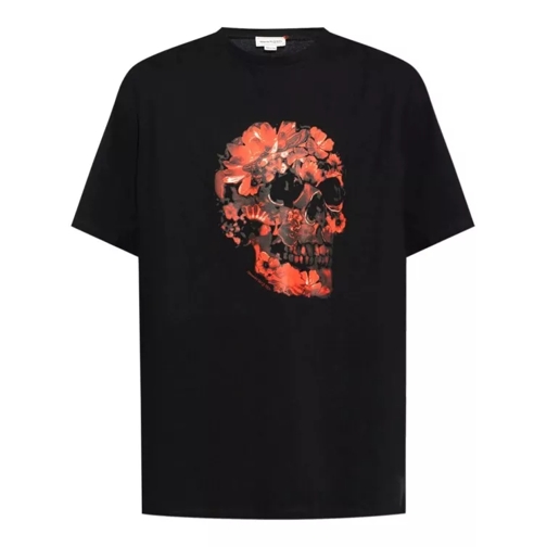 Alexander McQueen T-Shirt Wax Flower Skull Black Black 