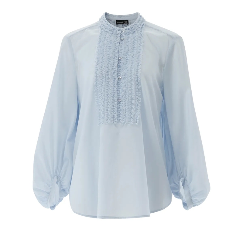 VAN LAACK Bluse Bluse Modern Fit Uni blau