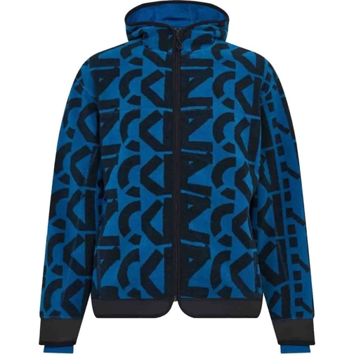 Kenzo  Allover Monogram Zipped Hoodie blau