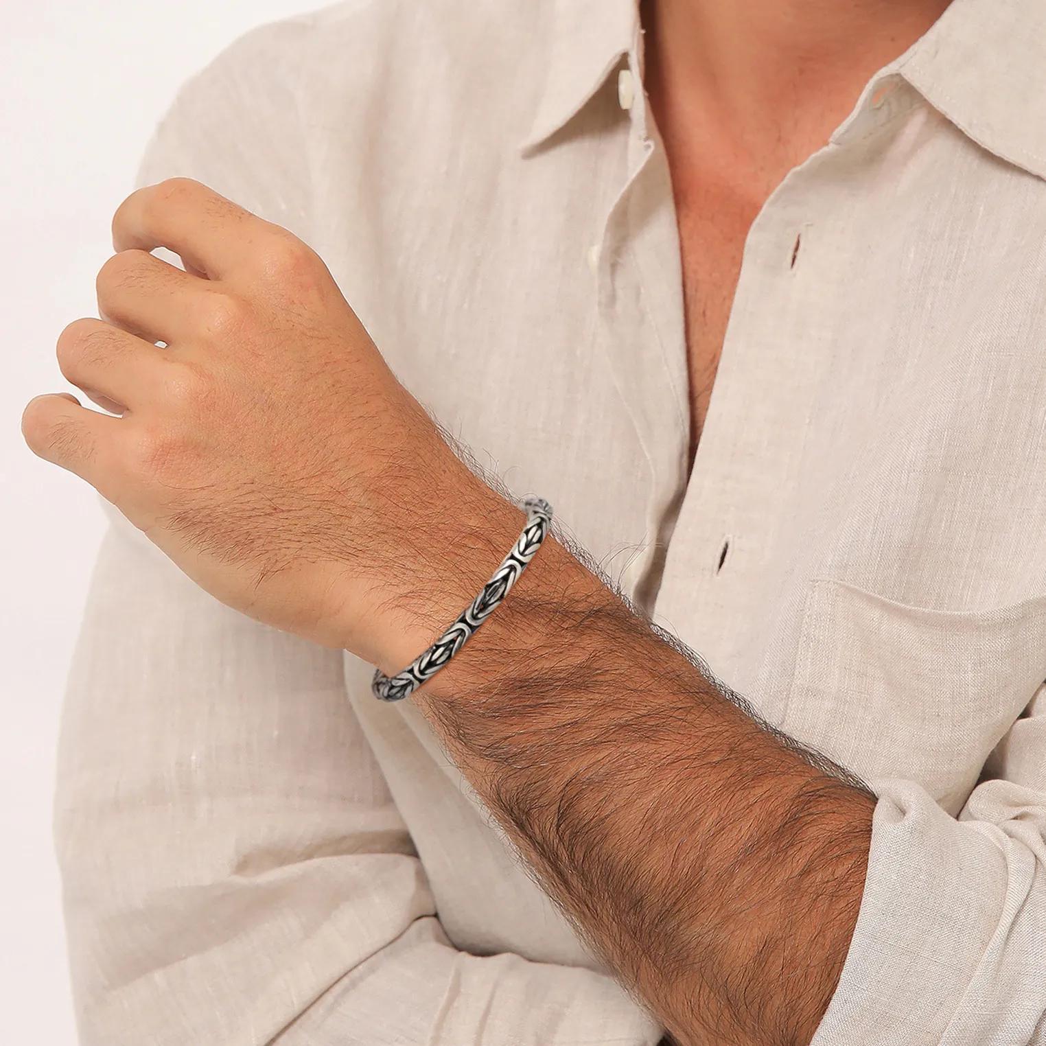 Thumbnail - Kuzzoi Armbänder - Armband Herren Königskette Rund 925 Silber - Gr. 23 CM - in Schwarz - für Damen