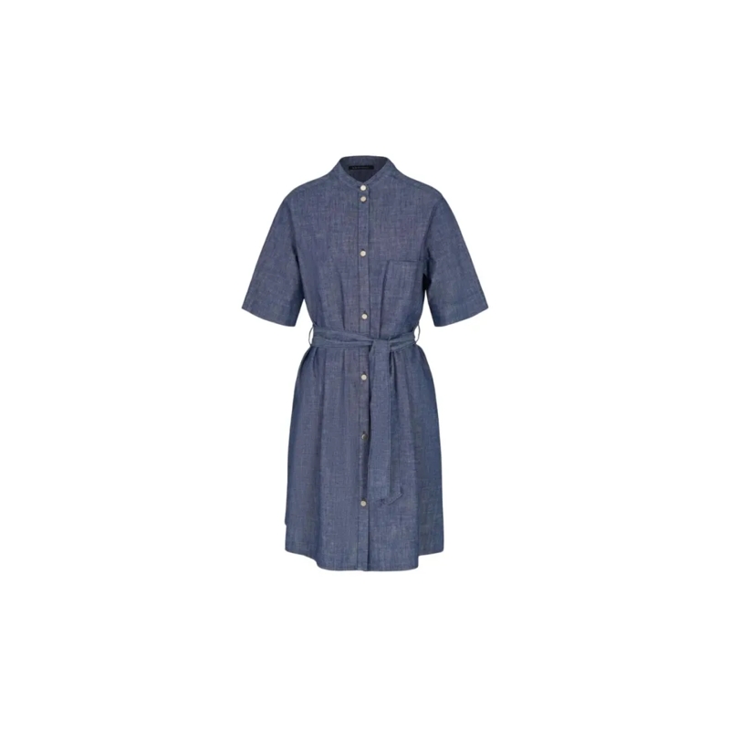 Armani Exchange Minikleid Denim Shirt Dress With Mandarin Collar Blue