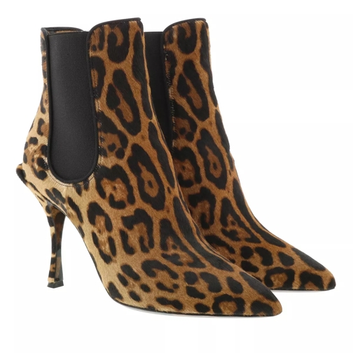 Dolce&Gabbana Pony Hair Ankle Boots Leo Print Ankle Boot