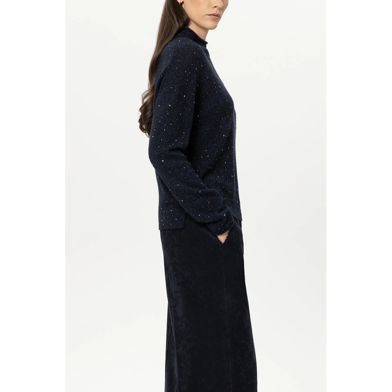 Luisa Cerano Trui Pullover aus Woll-Seide-Mix blau(Image 3)