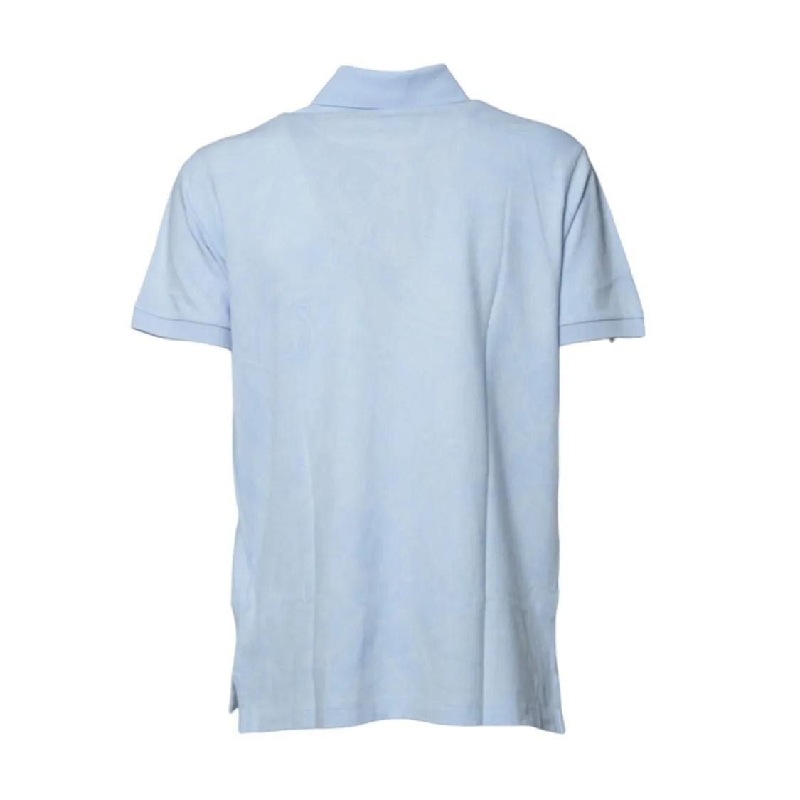 Etro Light Blue Cotton Jacquard Polo Blue | Polohemd