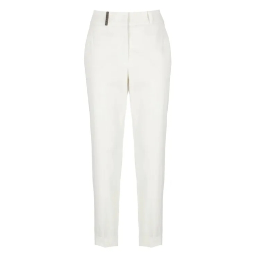 Peserico White Cotton Pants White 