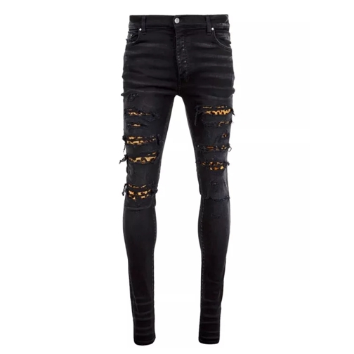 Amiri Leopard Denim Jeans Black Jeans