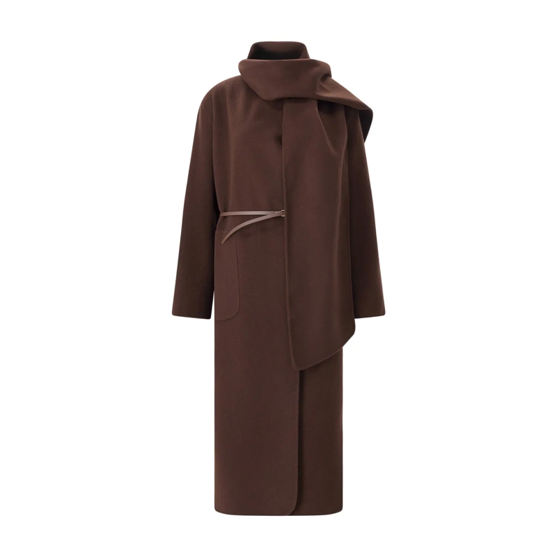 Luisa Cerano Wollen jas Doubleface-Mantel mit Schal marone