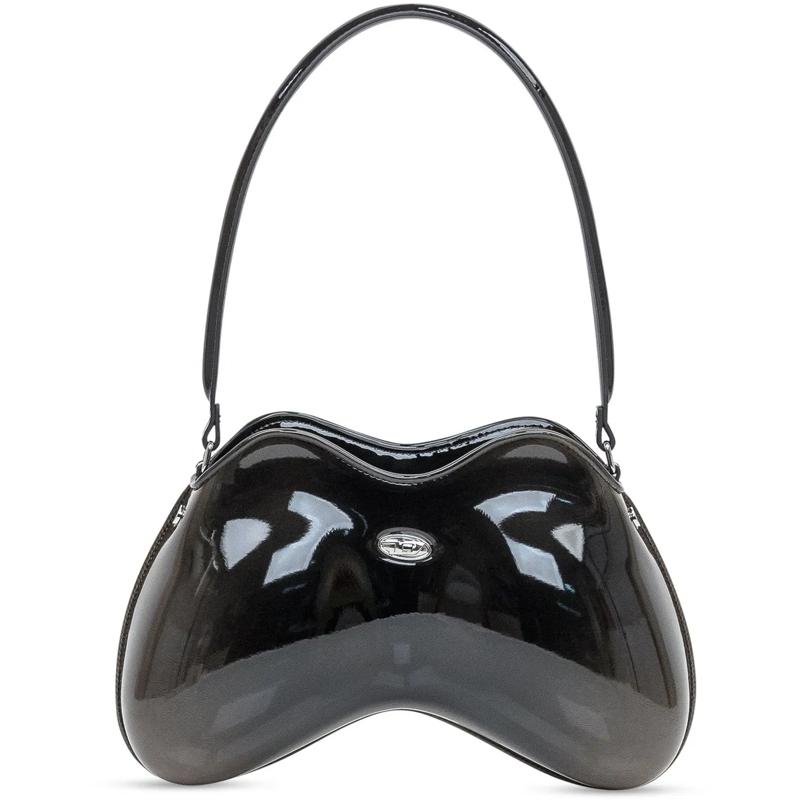 Diesel Sac à bandoulière Diesel Borsa Double-D in Vernice Nera schwarz