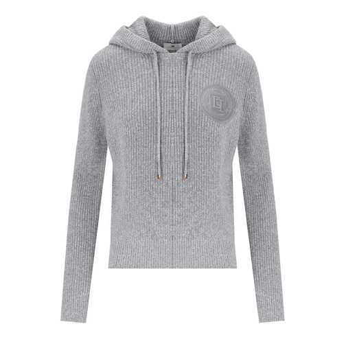 Elisabetta Franchi  ELISABETTA FRANCHI PERLE UND ELFENBEIN SWEATSHIRT  grau