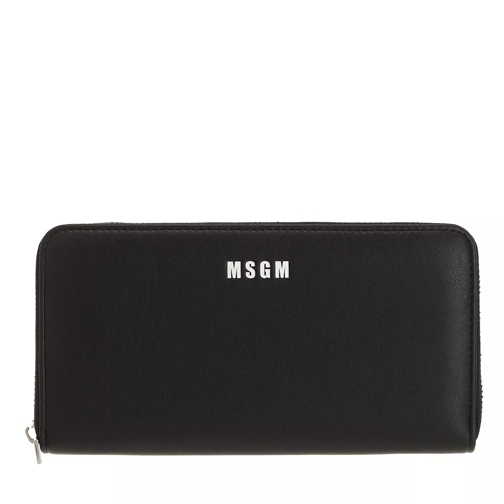 MSGM Wallet Black Portefeuille à fermeture Éclair