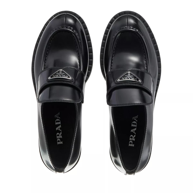 Prada Loafer Brushed Leather Loafers Black(Image 4)