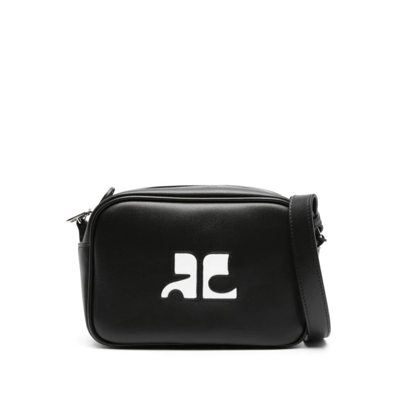 Courrèges Schultertasche Smooth-Grain Calf Leather Bag Black