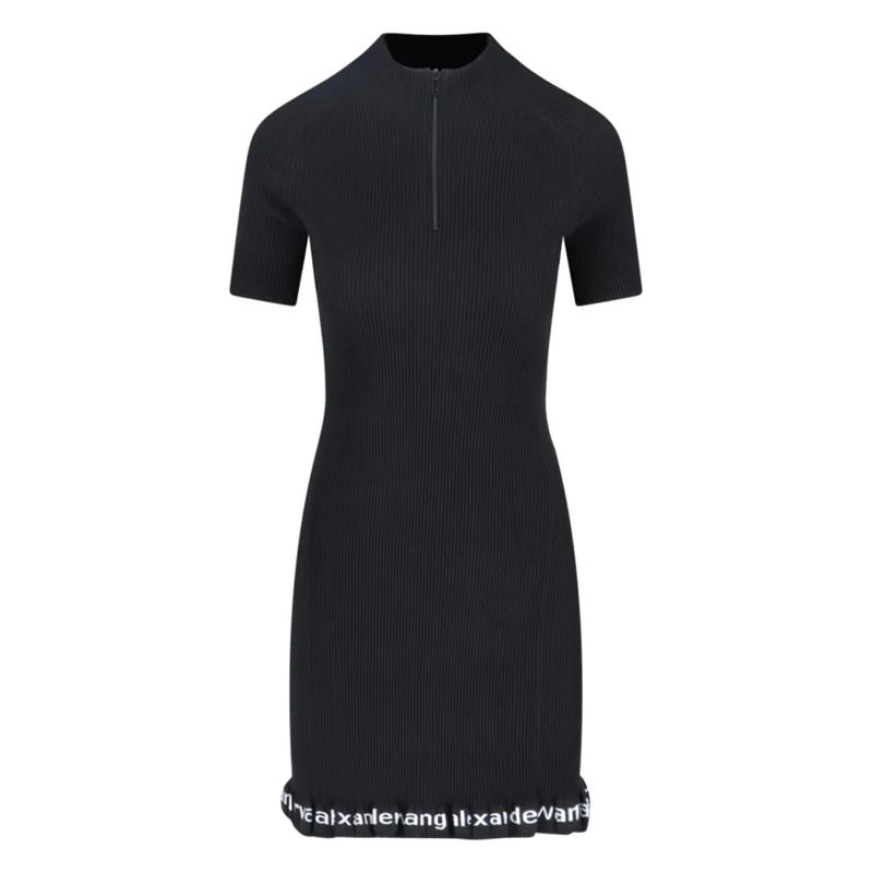 Alexander Wang Midi-jurk Logo Midi Dress – Black Black