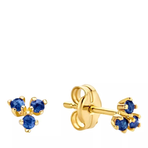 Jackie Gold Jackie Triangle Sapphire Studs Gold Clou d'oreille
