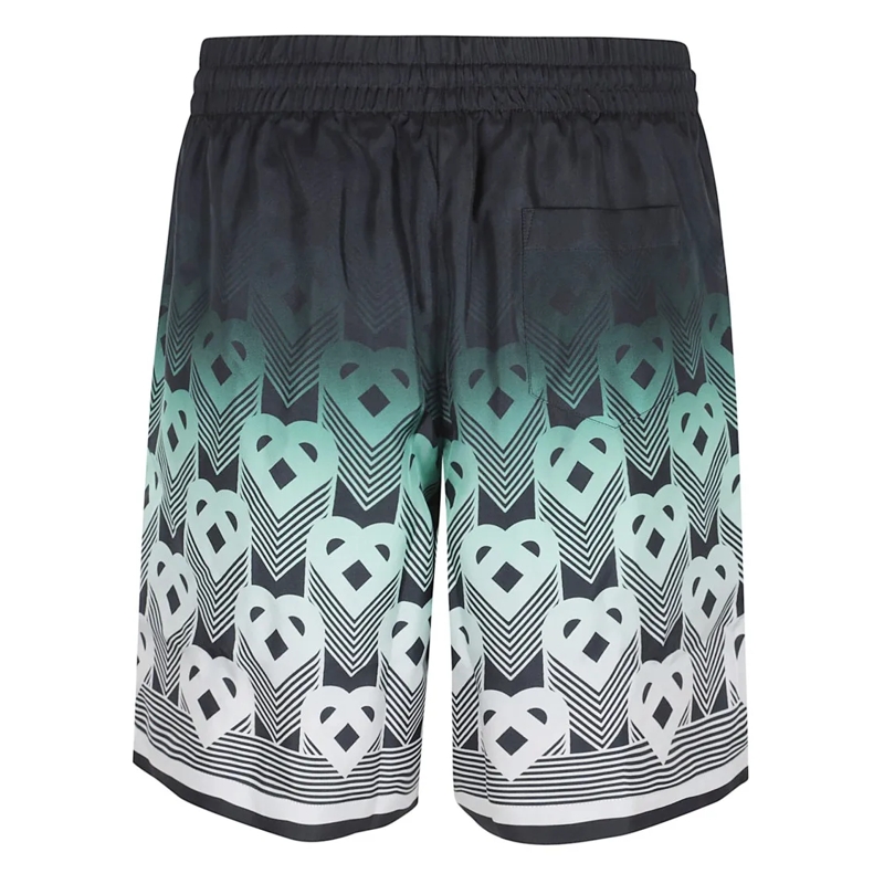 Casablanca Casual Shorts Silk Gradient-Pattern Shorts With Geometric Motif Multicolor